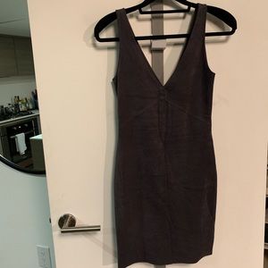 Aritzia suede-effect v-neck dress